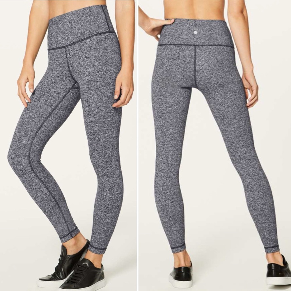 Lululemon Wunder Under Hi-Rise 7/8 Tight *25" Heathered Black Size 8 W5AOUS - Picture 2 of 15